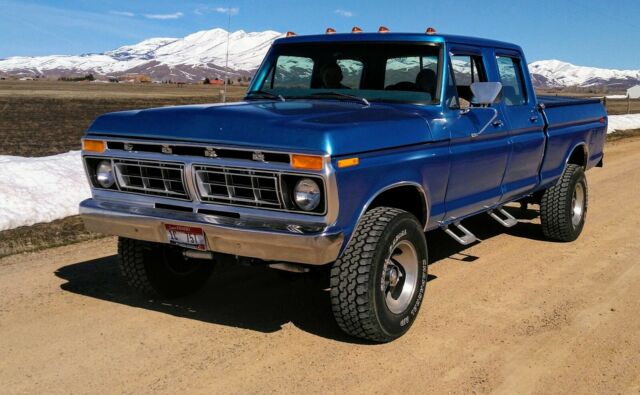 1975 Blue Ford F-250 Crew Cab Pickup