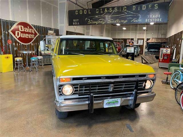 1975 Yellow Ford F-250 Pickup Truck