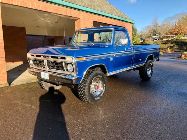 1975 Blue Ford F-250 Standard Cab Pickup