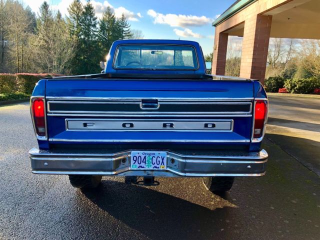 1975 Blue Ford F-250 Standard Cab Pickup