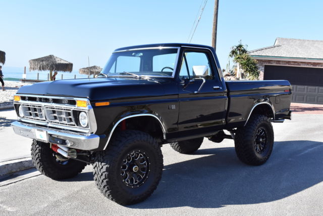 1975 Black Ford F100 Pickup Truck