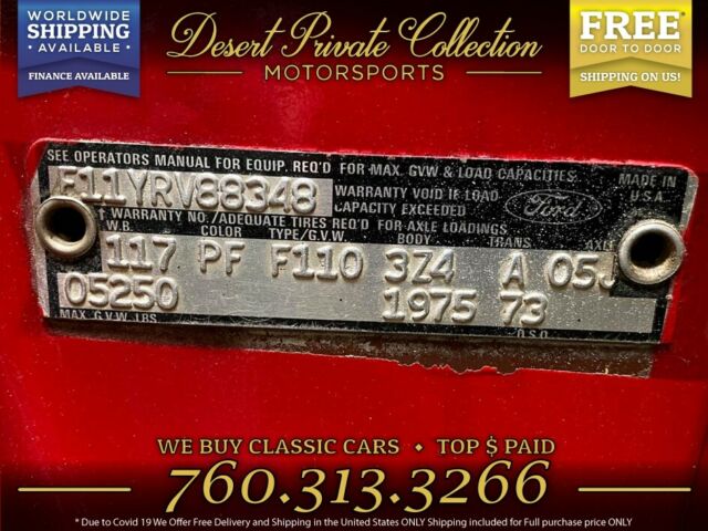 1975 Red Ford Other Pickups Pickup