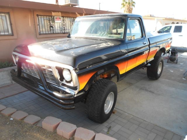 1975 Black Ford F-150 Standard Cab Pickup
