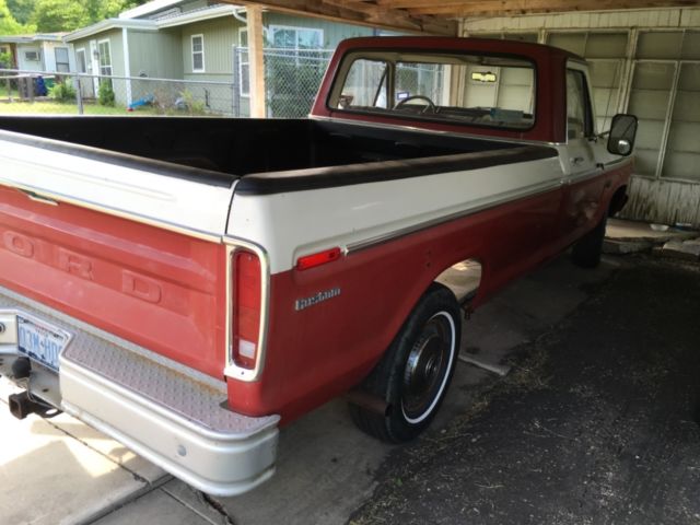1975 Red and White Ford F-150 Standard Cab Pickup