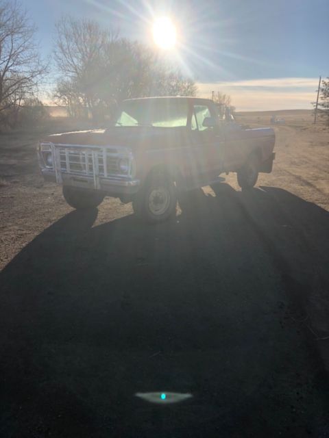 1975 Red Ford F-250 Standard Cab Pickup