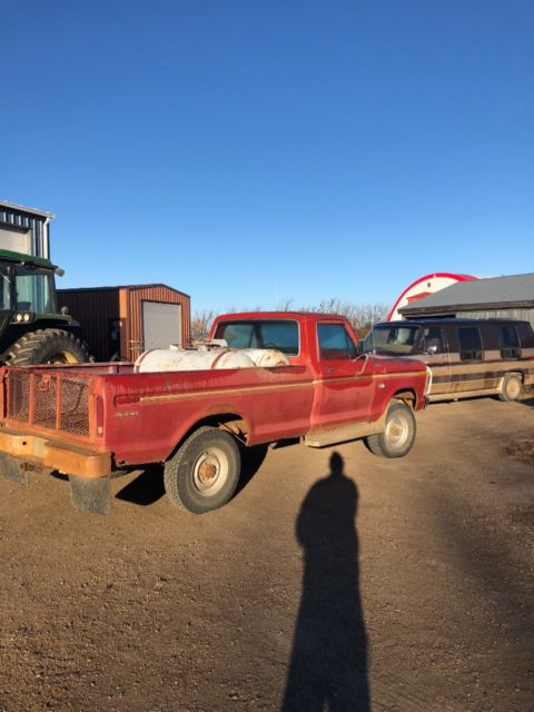 1975 Red Ford F-250 Standard Cab Pickup