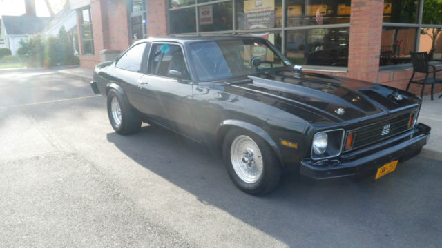 1975 black Chevrolet Nova Coupe