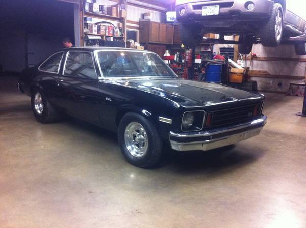 1975 black Chevrolet Nova Coupe