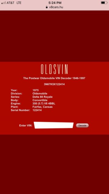 1975 Oldsmobile Eighty-Eight Convertible