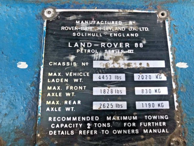 1975 Blue Land Rover SERIES III Convertible