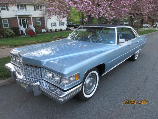 1976 Innsbruck Blue Cadillac DeVille Four door hardtop