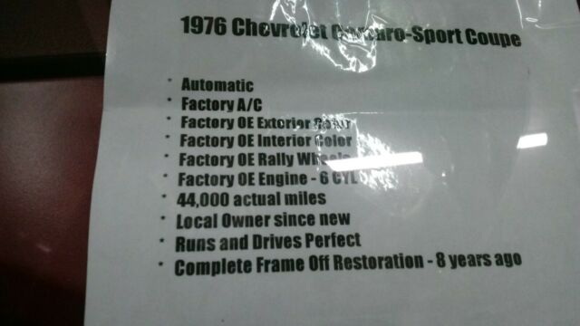 1976 Silver Chevrolet Camaro