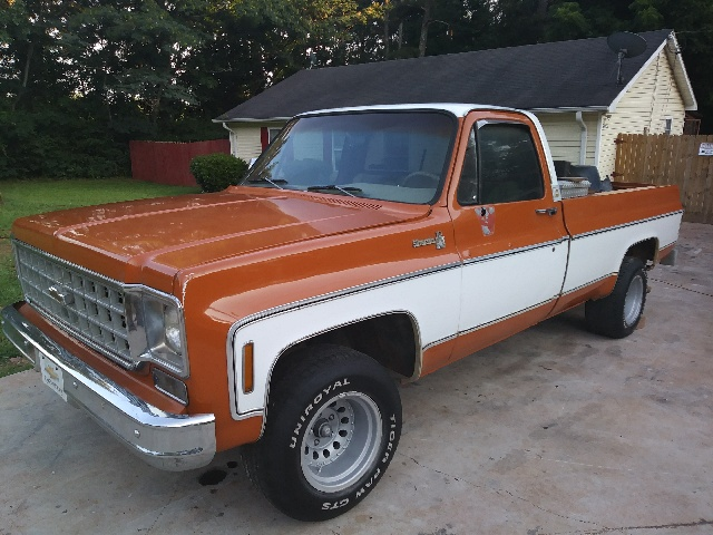 1976 Orange Chevrolet C-10 Standard Cab Pickup