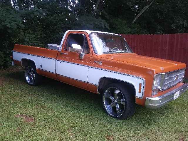 1976 Orange Chevrolet C-10 Standard Cab Pickup