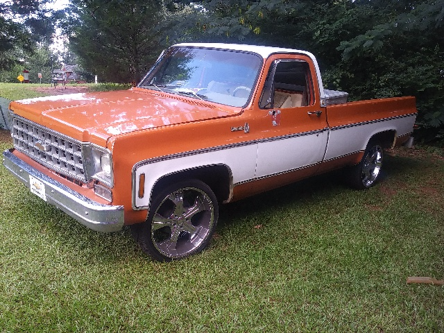 1976 Orange Chevrolet C-10 Standard Cab Pickup