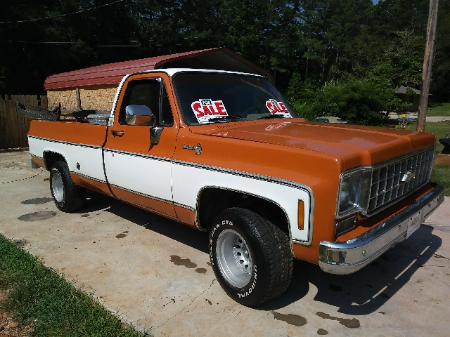 1976 Orange Chevrolet C-10 Standard Cab Pickup