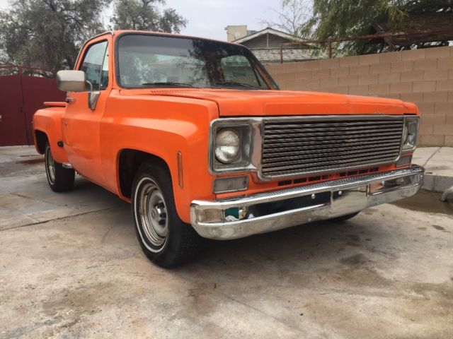 1976 Orange Chevrolet C-10 Standard Cab Pickup