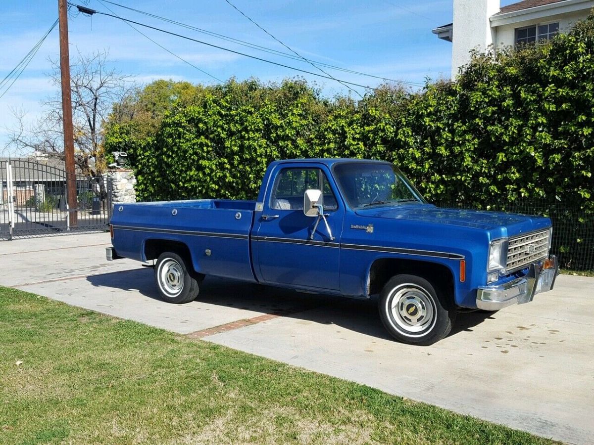1976 Blue Chevrolet C-10 Standard Cab Pickup