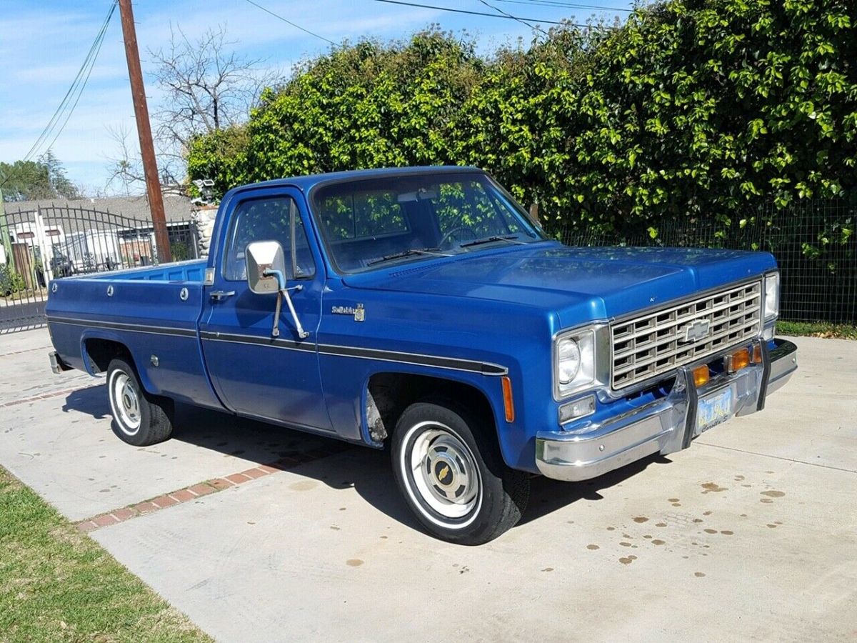 1976 Blue Chevrolet C-10 Standard Cab Pickup