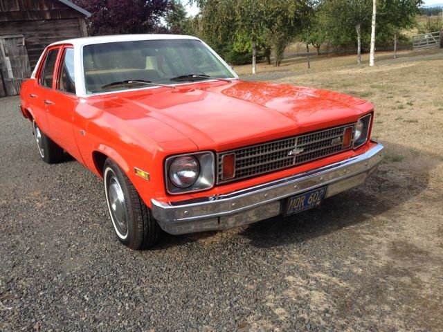 19760000 Orange Chevrolet Nova Sedan