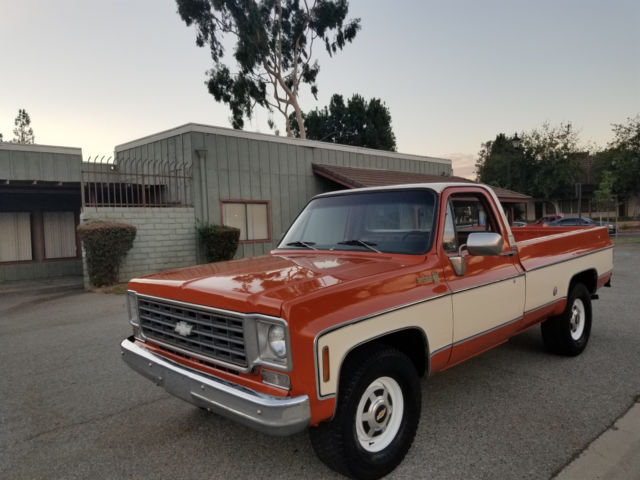 1976 Orange Chevrolet C-10 Standard Cab Pickup