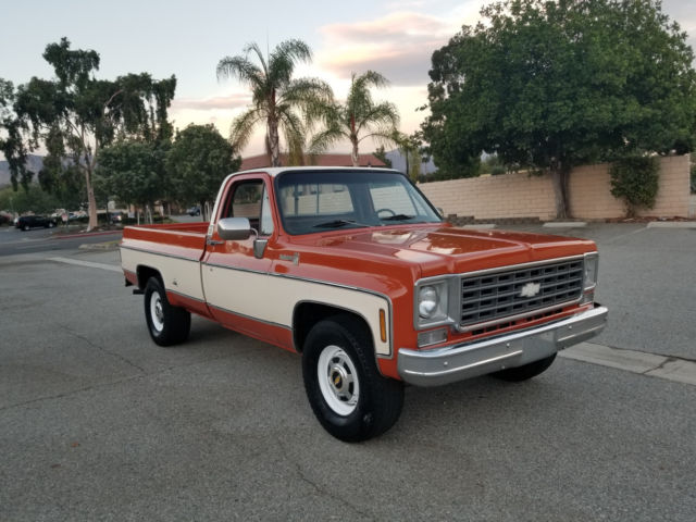 1976 Orange Chevrolet C-10 Standard Cab Pickup