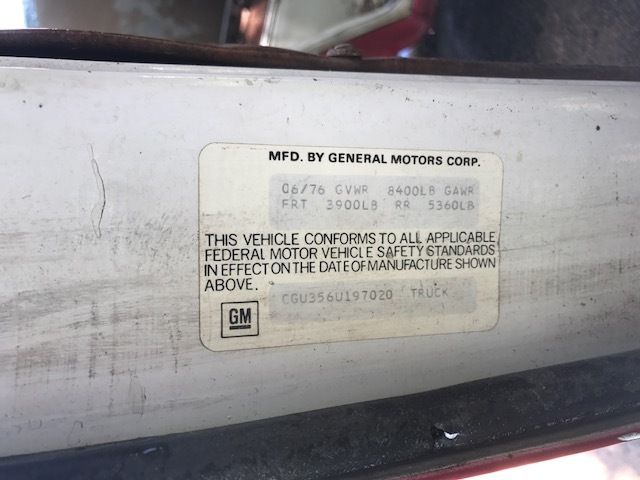 1976 Red Chevrolet Other Cargo Van