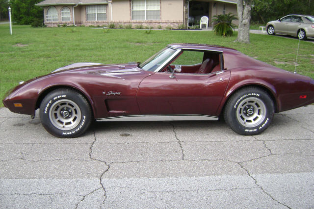1976 Burgundy Chevrolet Corvette Coupe