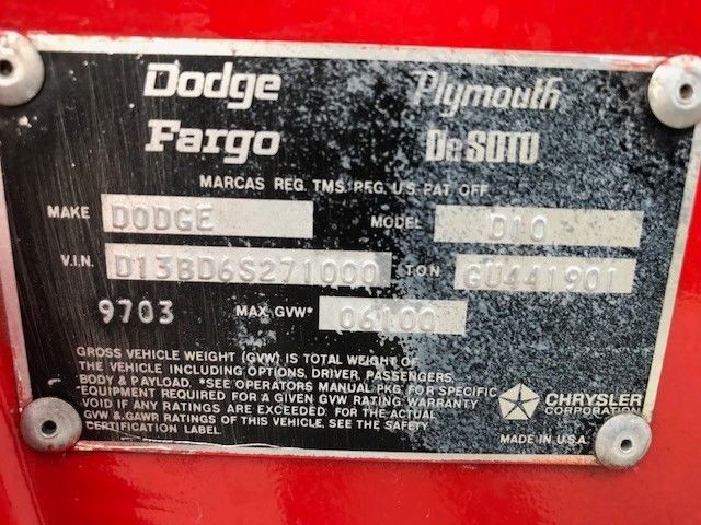 1976 Red Dodge Other Pickups Standard Cab Pickup