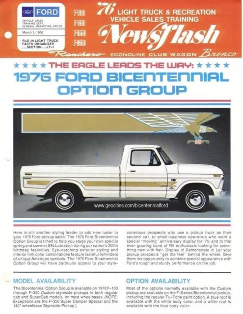 1976 Blue Ford F-150 Standard Cab Pickup