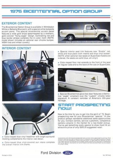1976 Blue Ford F-150 Standard Cab Pickup