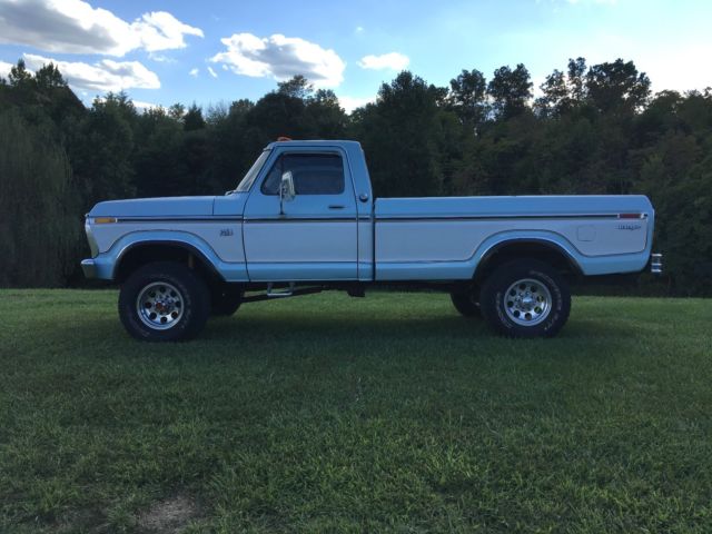 1976 Cornflower Blue and White Ford F-250 Standard Cab Pickup