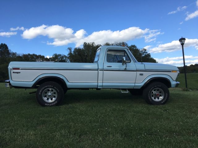 1976 Cornflower Blue and White Ford F-250 Standard Cab Pickup