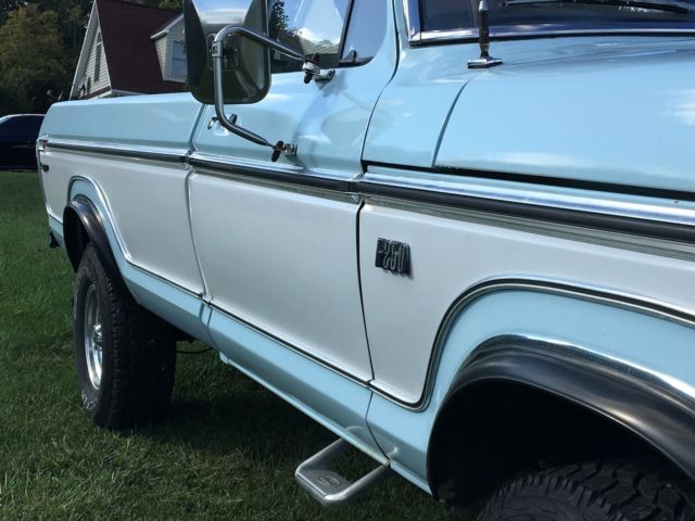 1976 Cornflower Blue and White Ford F-250 Standard Cab Pickup
