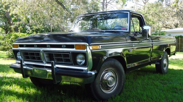 1976 Black Ford F-250 Standard Cab Pickup