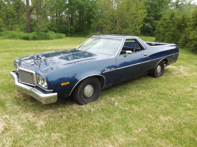 1976 Blue Ford Ranchero Standard Cab Pickup