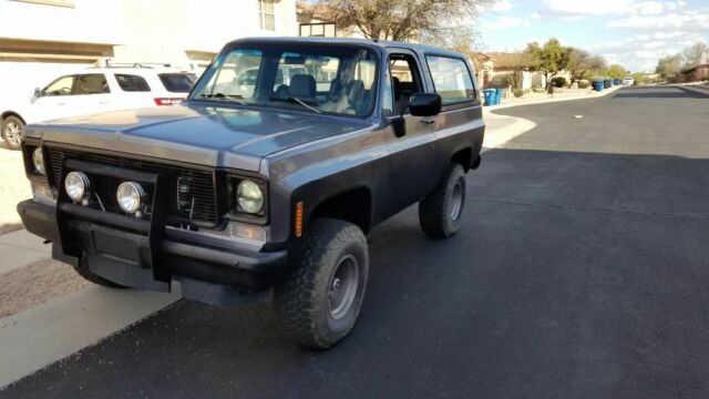 1976 Gunmetal metallic and black (bedliner) Chevrolet Blazer