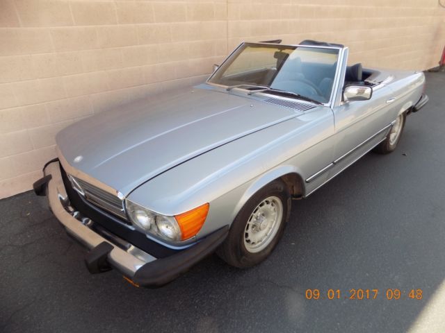 1976 Blue Mercedes-Benz SL-Class Convertible