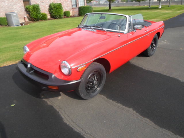 1976 red MG MGB Convertible
