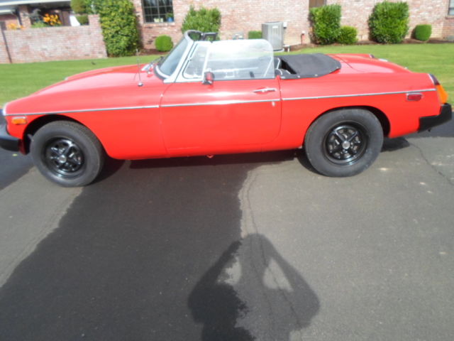 1976 red MG MGB Convertible