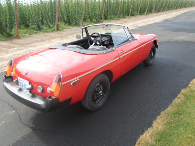 1976 red MG MGB Convertible