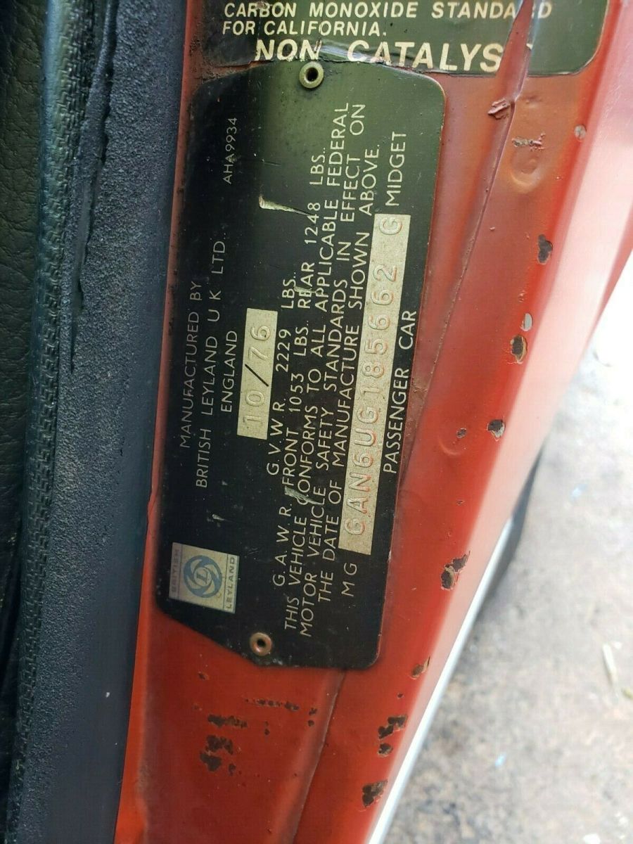 1976 Red MG Midget Convertible