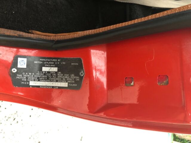 1976 Red MG MGB Convertible