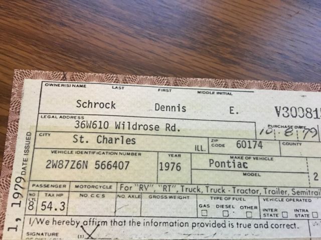 1976 Black Pontiac Trans Am