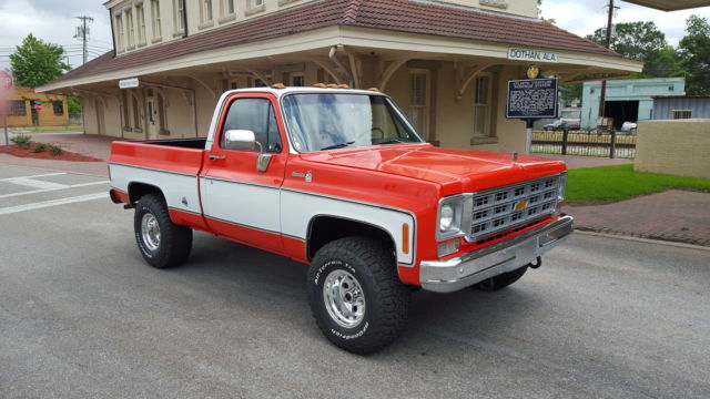 1976 Orange-White Chevrolet C/K Pickup 1500 pickup