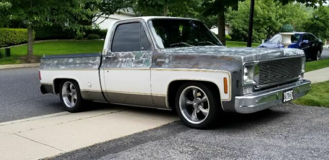 1977 White & Gray Chevrolet C-10 Extended Cab Pickup
