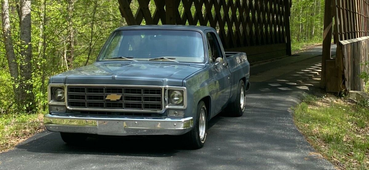 1977 Blue Chevrolet C-10 Standard Cab Pickup