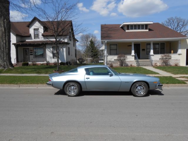 1977 light blue Chevrolet Camaro Coupe