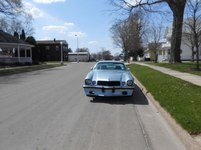1977 light blue Chevrolet Camaro Coupe