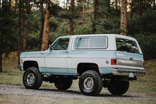 1977 Blue and White Chevrolet Blazer SUV
